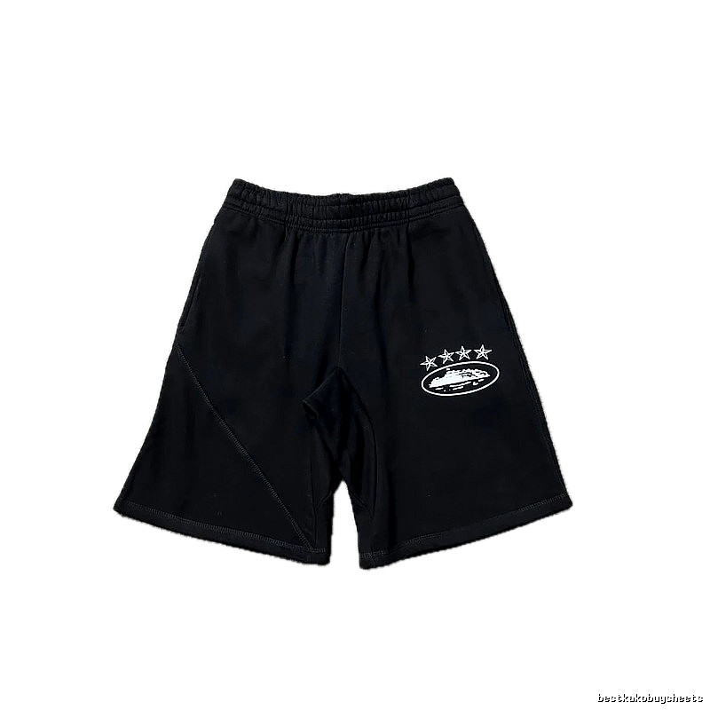 Corteiz five-star pattern black shorts