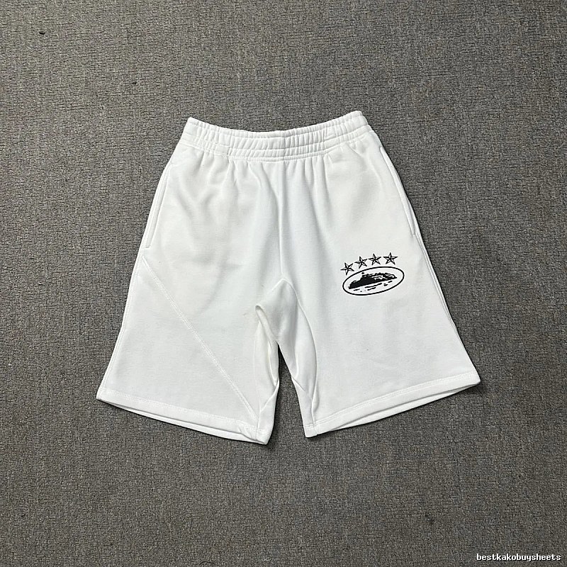 Corteiz Five-Star Trend Brand White Shorts
