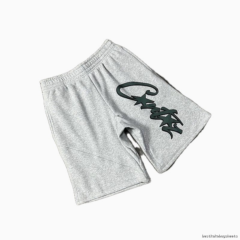 Corteiz letter-style grey shorts