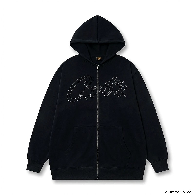Corteiz minimalist style black hoodie