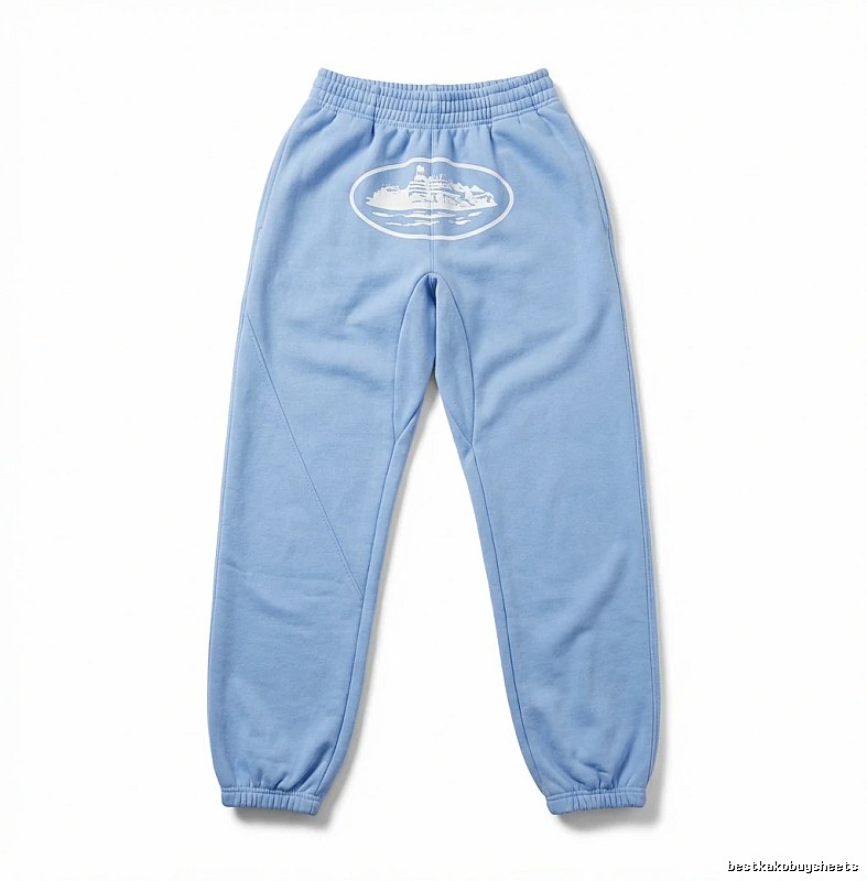 Corteiz Printed Casual Light Blue Pants