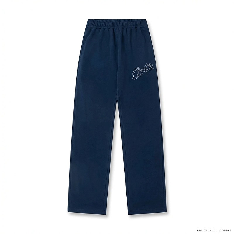 Corteiz simple style dark blue trousers