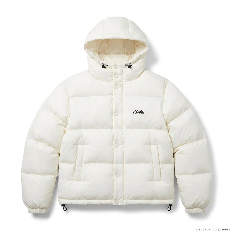 Corteiz trendy brand simple style white cotton-padded coat