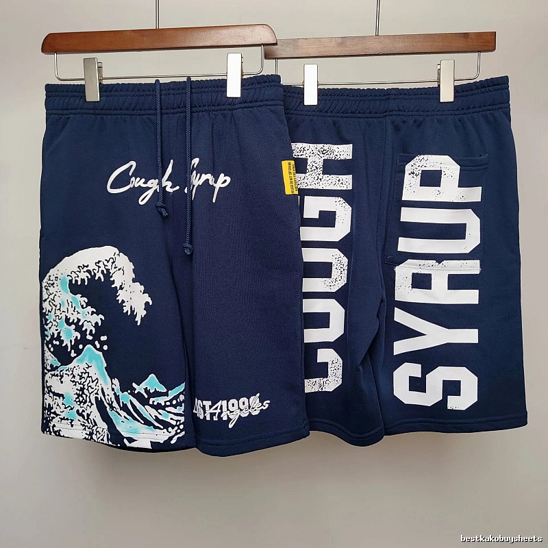 COUGH SYRUP Ukiyo-e Street Style Navy Shorts