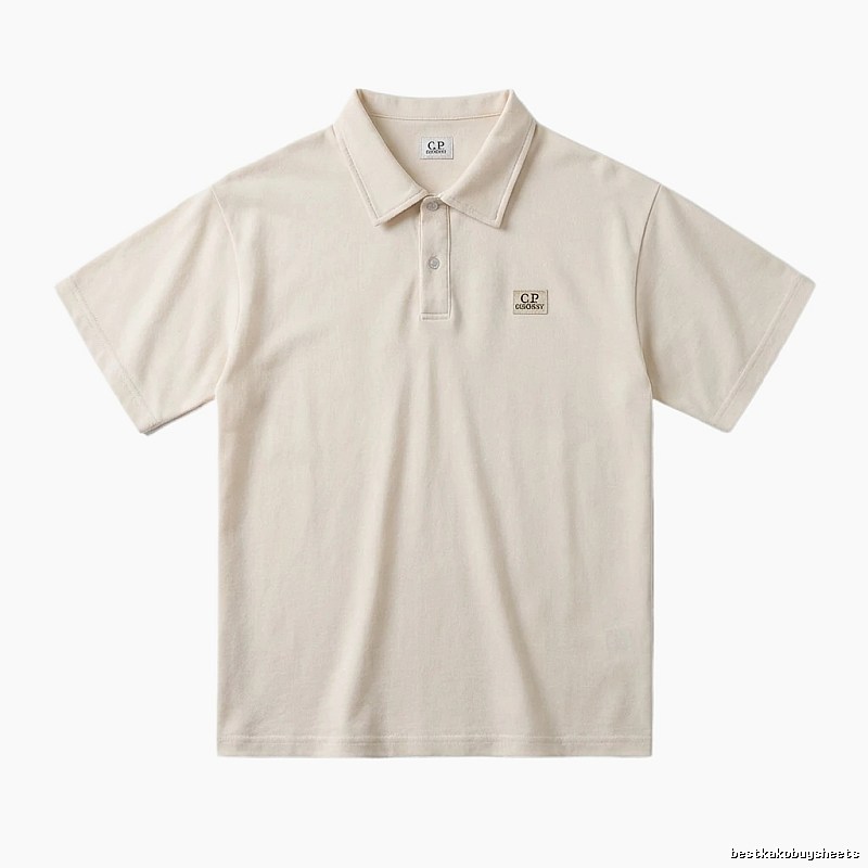 C.P. Basic Style Simple and Elegant Beige Polo Shirt