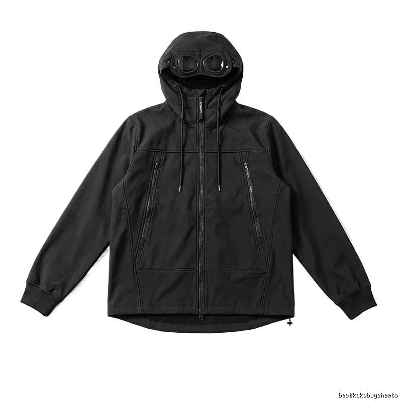 C.P. hooded simple style black coat