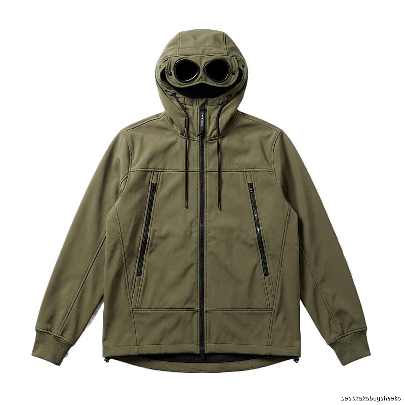 C.P. Hooded Utility-style Jacket (Army Green)