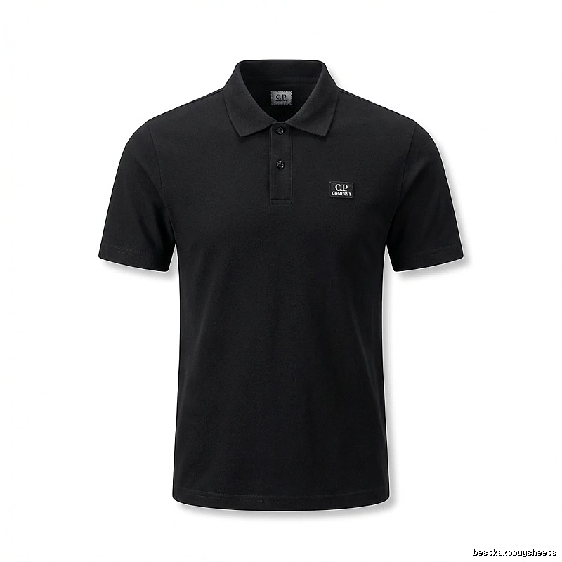 C.P. Simple Style Black Polo Shirt