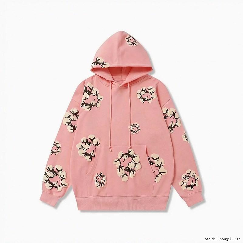 DENIM TEARS Floral Print Pink Hoodie
