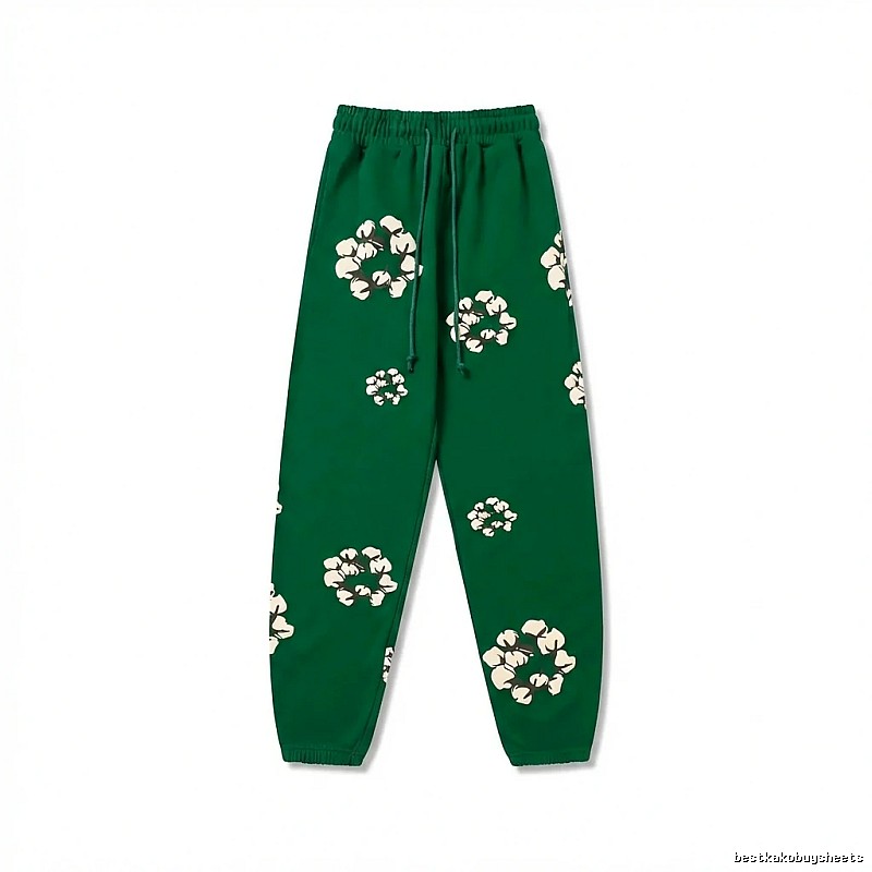 DENIM TEARS Floral Retro Green Sweatpants