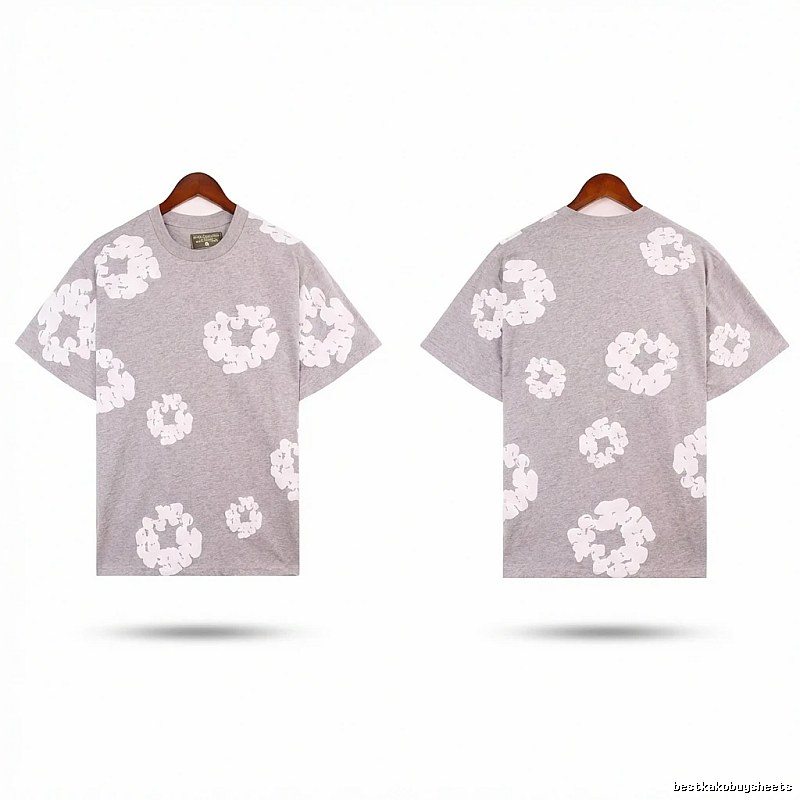 DENIM TEARS Printed Casual Grey T-shirt