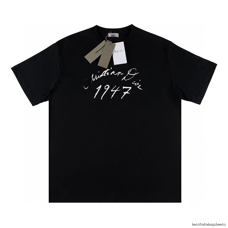 Dior 1947 Collection Handwriting-style Black T-Shirt