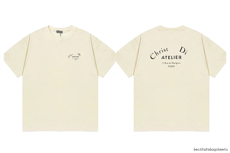 Dior Atelier Minimalist Style Beige Short-sleeve T-shirt