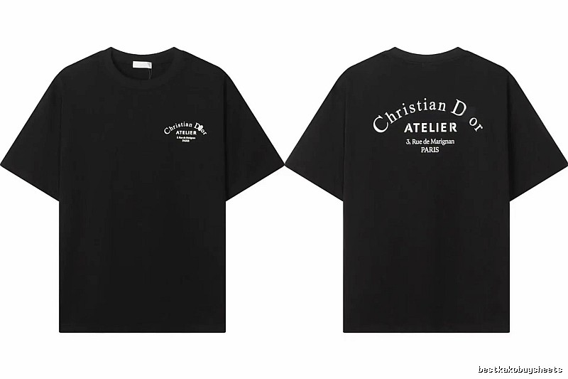 Dior ATELIER Minimalist Style Black Short-Sleeve T-Shirt