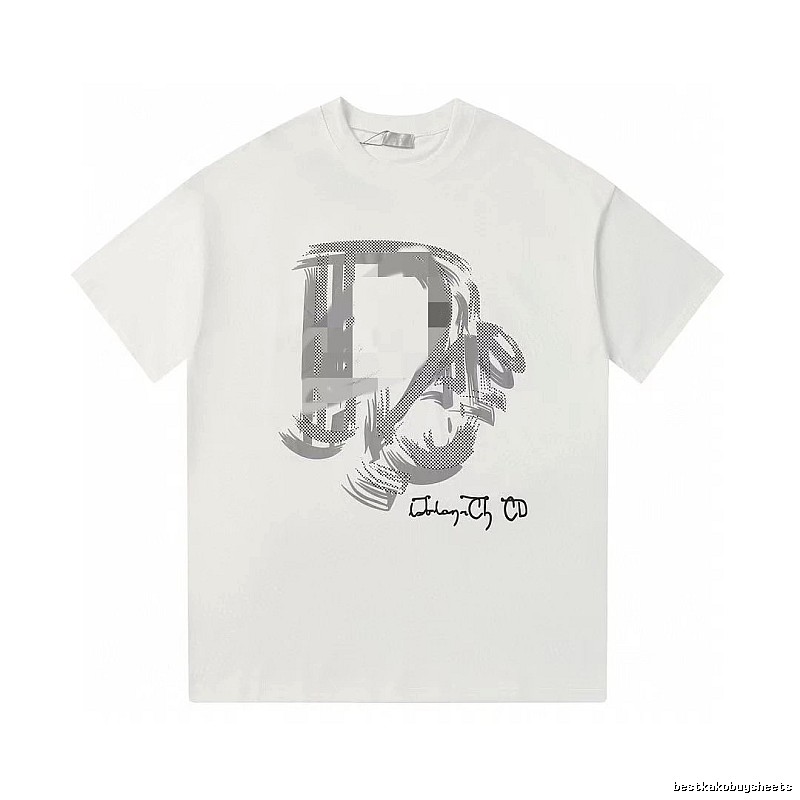 Dior Graffiti Collection Trendy & Cool Style White Short-sleeve T-shirt