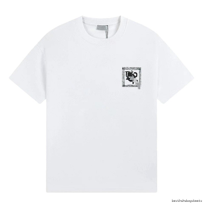 Dior Graffiti Print Minimalist Style White Short-sleeve T-shirt