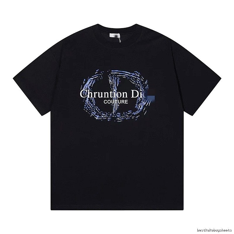 Dior Haute Couture Graffiti-style Black Short-sleeve T-shirt