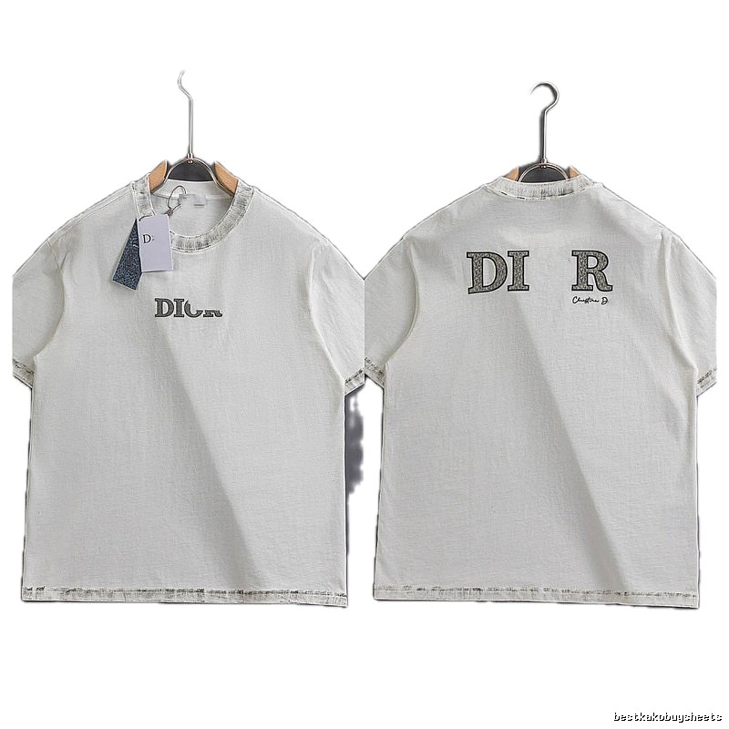 Dior Letter Print Vintage White T-shirt