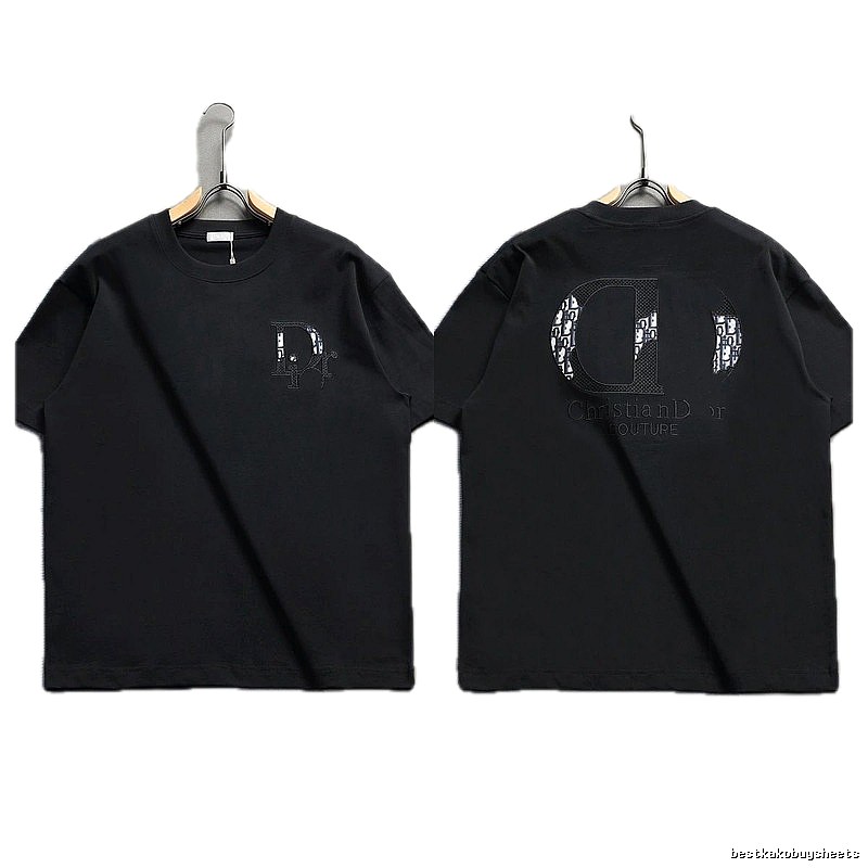 Dior Monogram Light Luxury Style Black Short-sleeve T-shirt