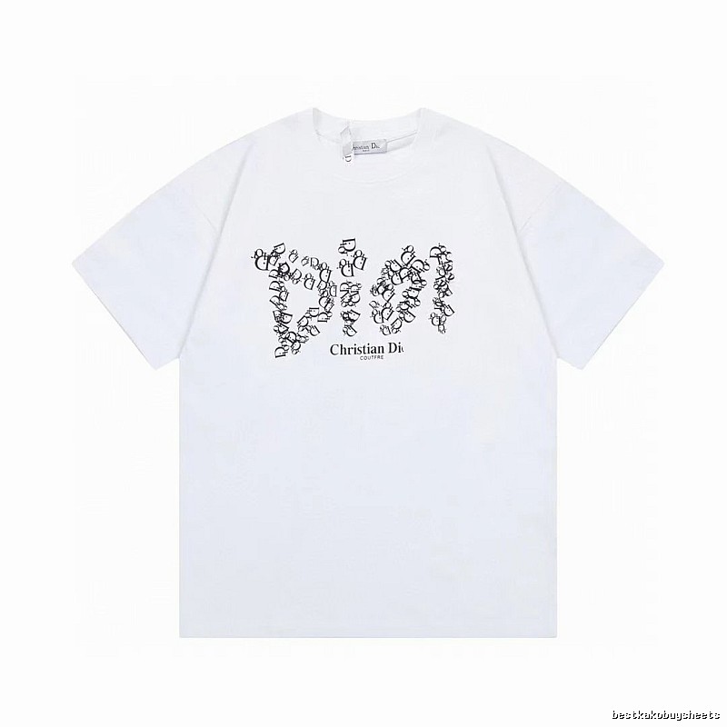 Dior Monogram Light Luxury Style White Short-sleeve T-Shirt