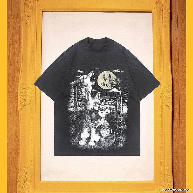 DREW Animal Print Street Style Black T-Shirt