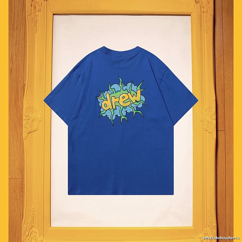 DREW Explosion Print Street Style Blue T-Shirt