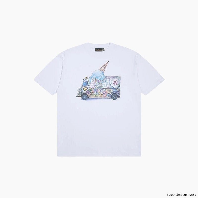 DREW Graffiti Ice Cream Truck Street Style White T-shirt