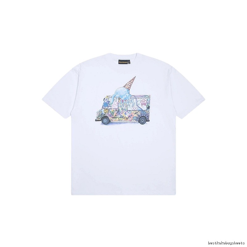 DREW Graffiti Style Ice Cream Truck White Short Sleeve T-shirt