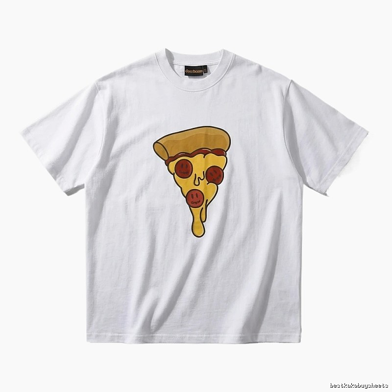 DREW Pizza Cartoon Style White T-shirt