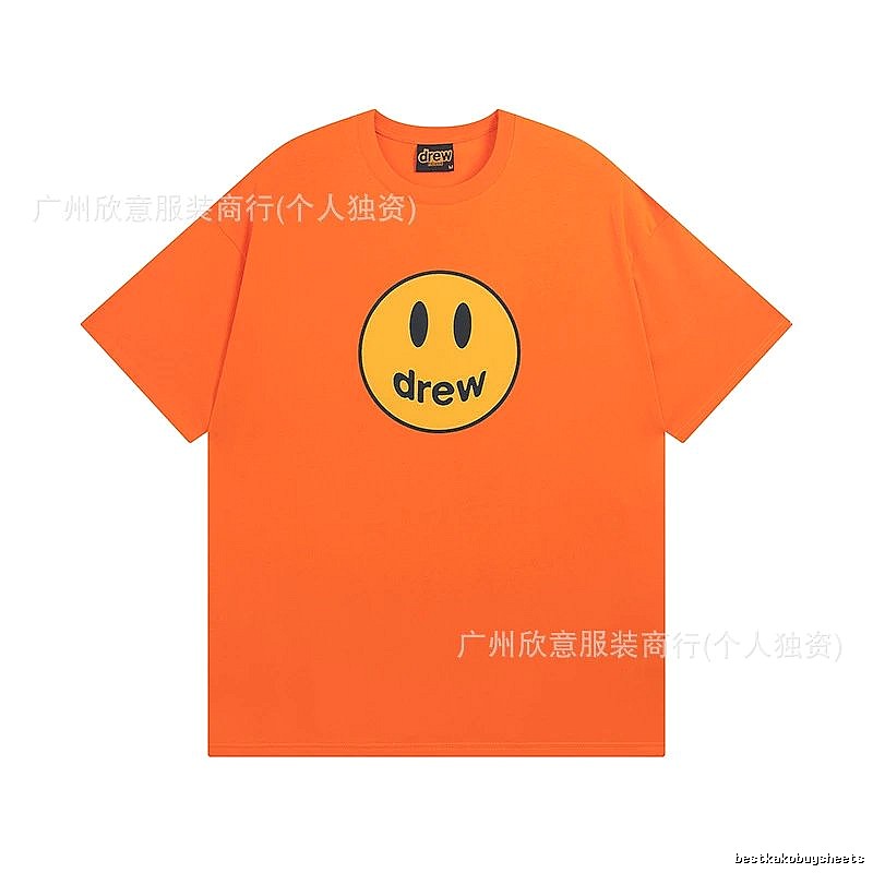 DREW Smiley Series Street Style Orange Short Sleeve T-shirt