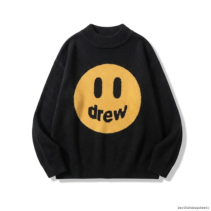 DREW Smiley Trend Brand Black Sweater