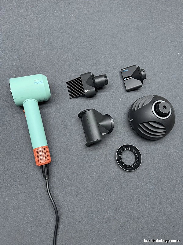 Dyson Hair Dryer with Mint Hair Dryer Set Detail