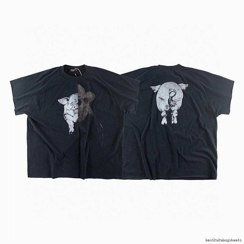 ERD GRJKD Pig Head Print High Street Black T-Shirt
