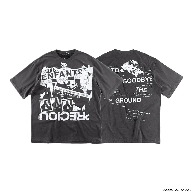 ERD GRJKD Printed Dark Style Charcoal Gray T-Shirt