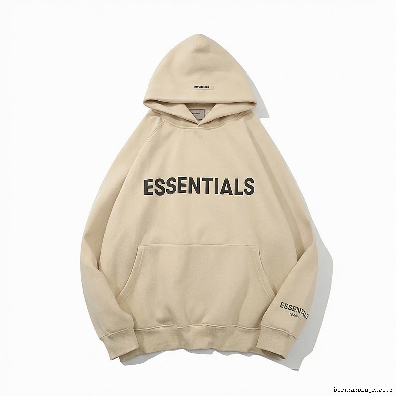 ESSENTIALS minimalist style beige hoodie