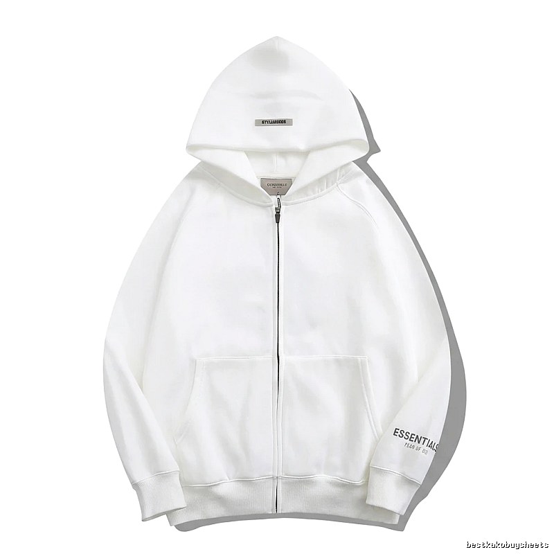 ESSENTIALS minimalist style white hoodie
