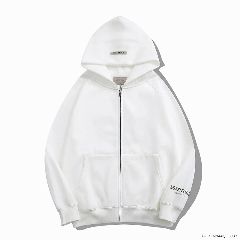 ESSENTIALS minimalist style white hoodie