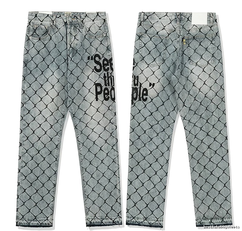 Gallery Dept Checkered Trendy Brand Jeans