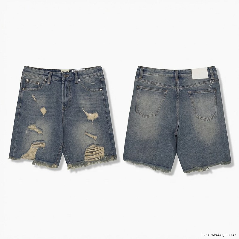Gallery Dept Ripped and Distressed Denim Shorts