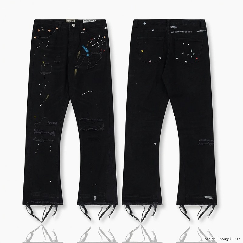 Gallery Dept Ripped Trendy Black Jeans