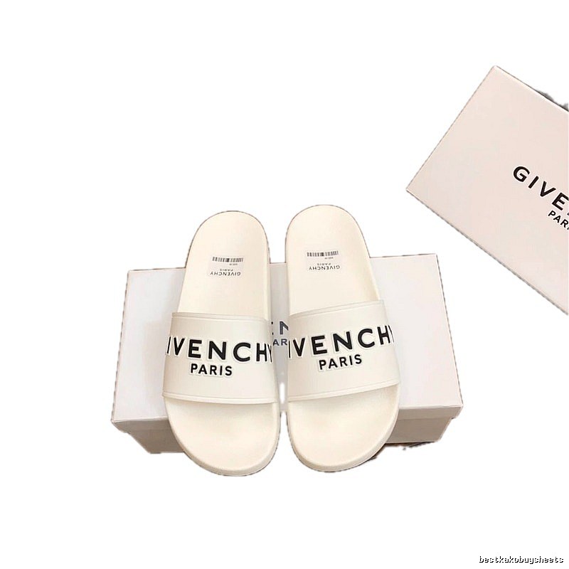 Givenchy Letter Print Minimalist Style White Slippers