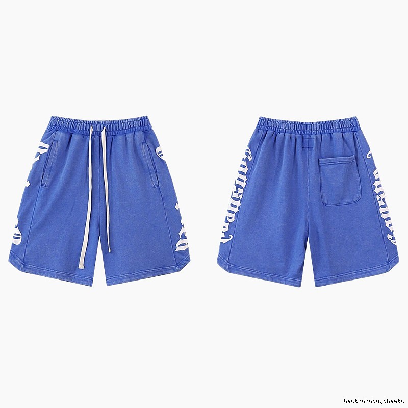 Godspeed Gothic Print Street Style Blue Shorts