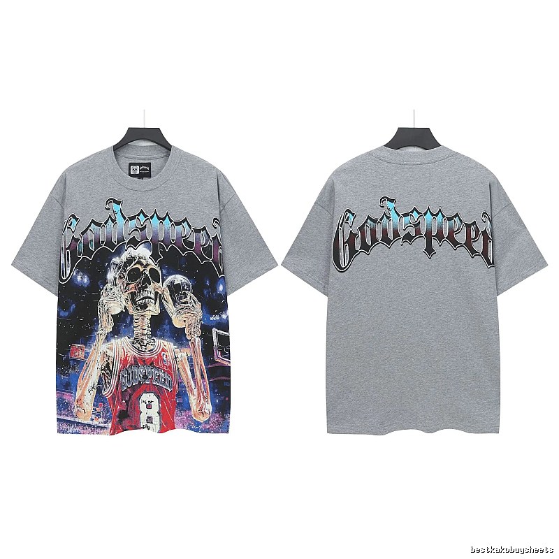 Godspeed Skull Street Basketball Style Grey T-Shirt