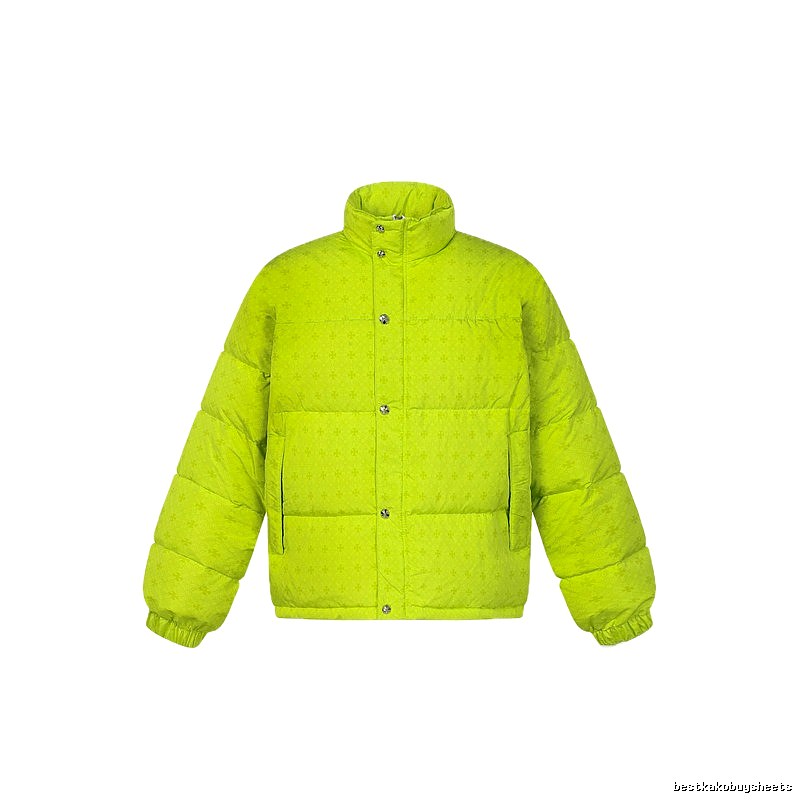 Gucci-printed trendy fluorescent green down jacket