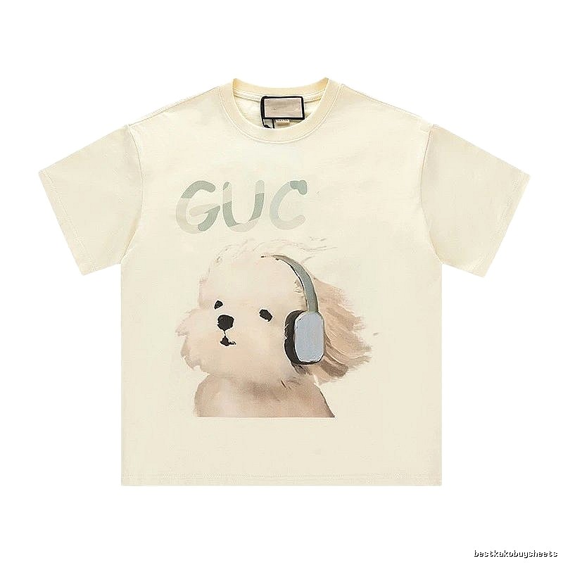 Gucci Puppy Print Casual Off-white T-Shirt