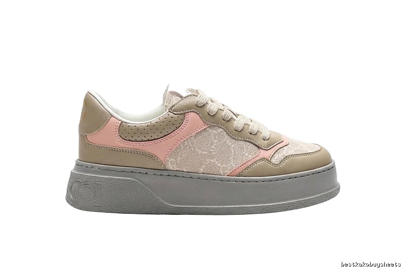 Gucci retro-style pink and brown sports shoes
