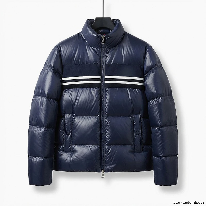 Gucci striped fashionable dark blue down jacket