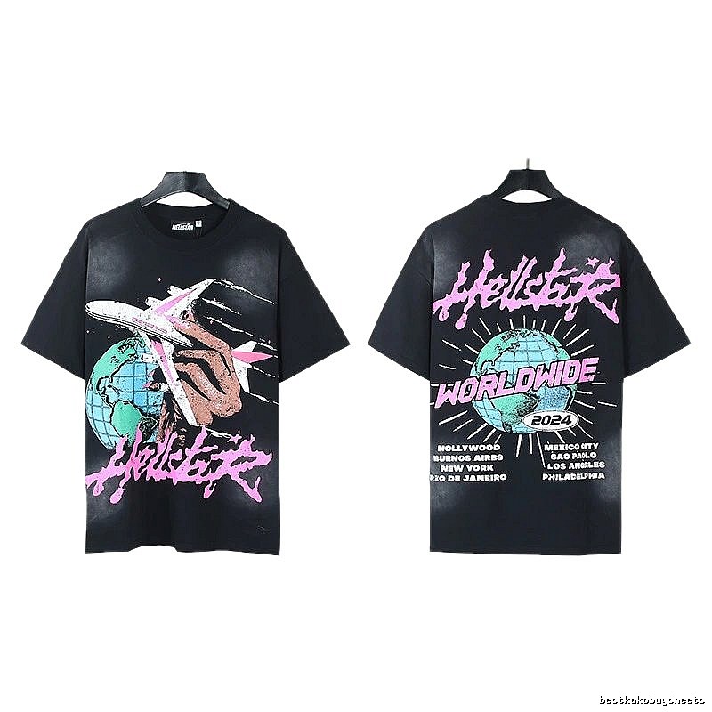 Hellstar Global Print Street Style Black T-Shirt