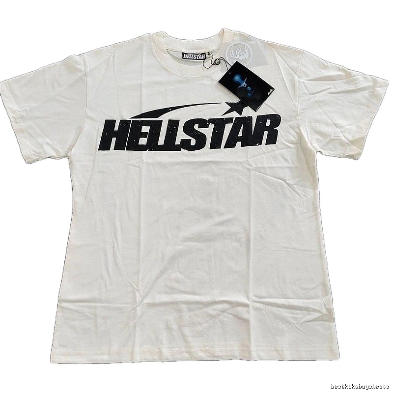 Hellstar Letter Print Street Style Off-white T-Shirt