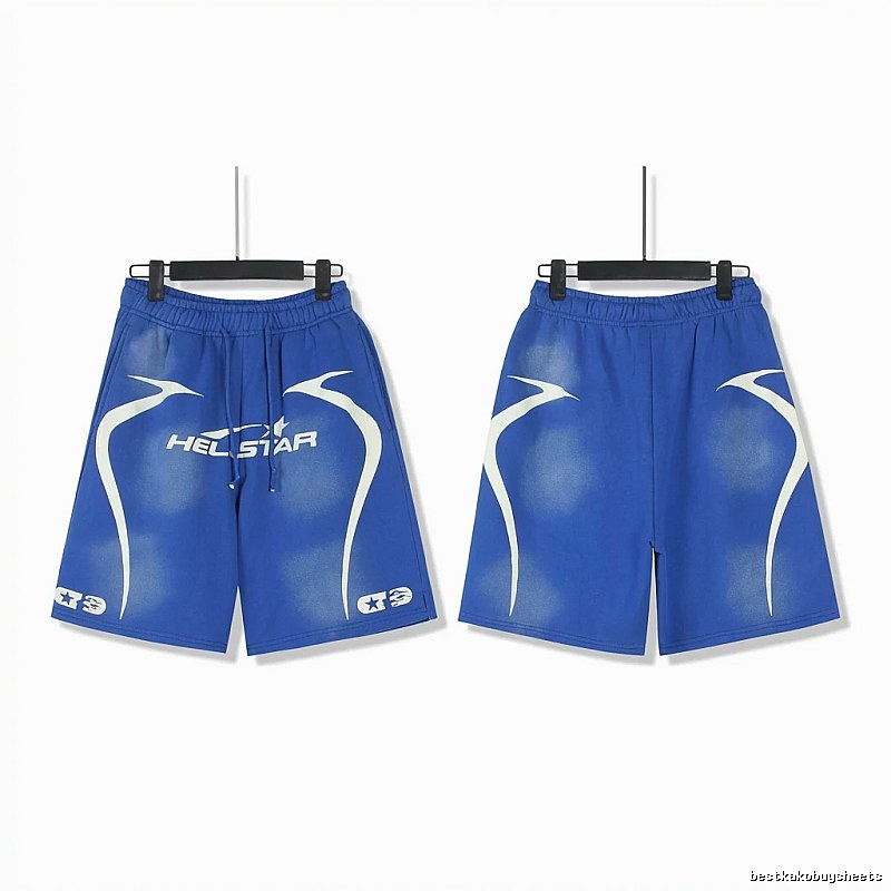 Hellstar trendy brand sporty blue shorts